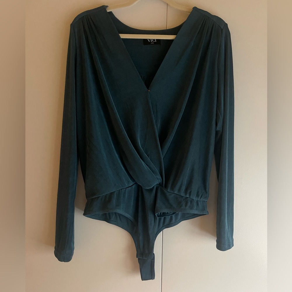 Vici Deep Teal Wrap Bodysuit
